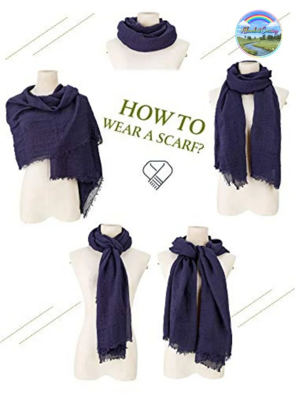 6 Pack Cotton Hemp Crinkle Fashion Scarf Long Wrap Headscarf Shawl